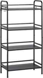 HDANI 4-Tier Metal Storage Rack with Shelf, Storage Shelves, Shelf Organizer, Garage Standing Shelving Unit for Laundry, Bathroom, Kitchen, Pantry, Closet, 23.6''W x 13.8''D x 50''H, Black
