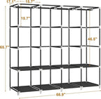 MOGELAFOO Portable Closet Wardrobe, 67-Inch Clothes Organizer with 4 Hanging Rods and 8 Shelves, Non-Woven Fabric Cover, Large Capacity Storage for Bedroom and Living Room, Black