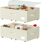 Under Bed Storage with Wheels, No Assemble Required 10 inches height Under Bed Storage bins,Large capacity Rolling Underbed Shoe Storage containers，dorm underbed storage drawers