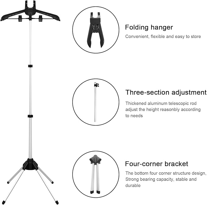 Garment Hanger for Steaming Clothes - Steam Rack & Stand for Ironing, Handheld Steamer Hanger