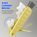 6 Pack Holikme 4 in 1 Cup Lid Cleaning Brush Set with 3 Straws, Multifunctional Bottle Brush, Silicone Cup Lid Gap Cleaner, Durable Bristle Crevice Cleaning Brush, Yellow