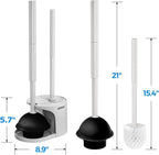 2 in 1 Toilet Plunger and Brush Set,Extended Handle Plunger,Toilet Bowl Brush Plunger Set,Bathroom Cleaning Tools,Cleaning Brush,Toilet Brush Plunger Combo,Cream Grey（21inch）
