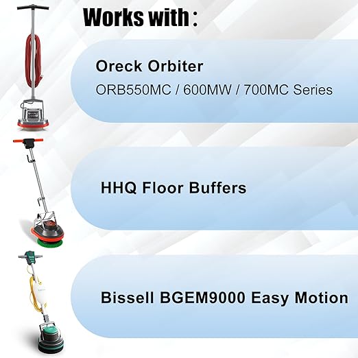 Commercial Scrub Brush for Orbital Floor Scrubber, Compatible with Oreck Orbiter XL ORB550MC, Bissell BGEM9000, 12" Diameter, Heavy-Duty Brush, Orange