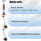 Commercial Scrub Brush for Orbital Floor Scrubber, Compatible with Oreck Orbiter XL ORB550MC, Bissell BGEM9000, 12" Diameter, Heavy-Duty Brush, Orange