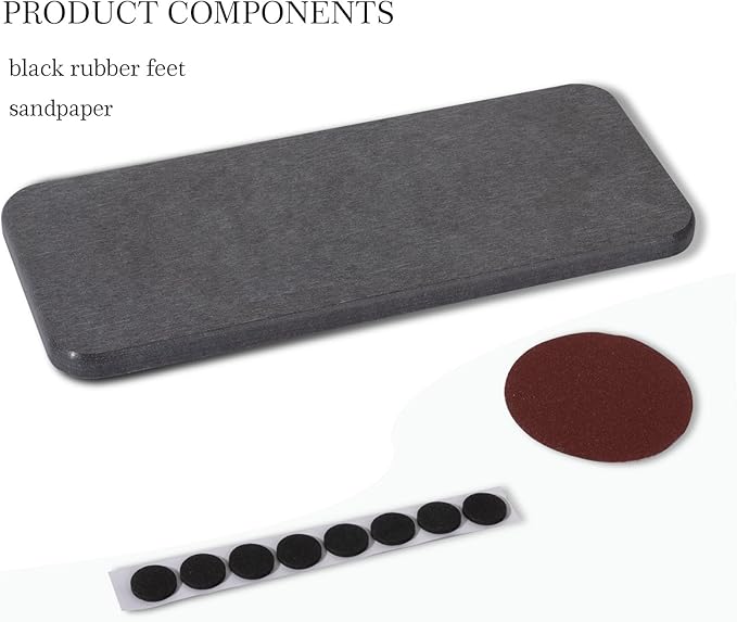 Water Absorbing Stone Tray for Sink, Diatomite Bathroom Tray Quick Dry Dish Soap Holder Kitchen Sink Organizer for Modern Home Decor - Dark Grey