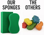 Multi-Purpose Sponges for Cleaning - Green 10 Pack, Large Sponges for Car Washing, Tile & Grout, Bulk Pack Sponge