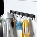 VAEHOLD Wall Hooks for Hanging, Black Coat Rack Wall Mount with 6 Coat Hooks, Towel Hanger, Hat Hooks, Robes Hook in Bathroom, Bedroom, Kitchen, Living Room (2 Pack)
