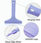 Super Flexible Silicone Squeegee, Auto Water Blade, Water Wiper, Shower Squeegee, 5.9'' Blade and 7.5'' Long Handle, for Car Windshield, Window, Mirror, Glass Door, Purple