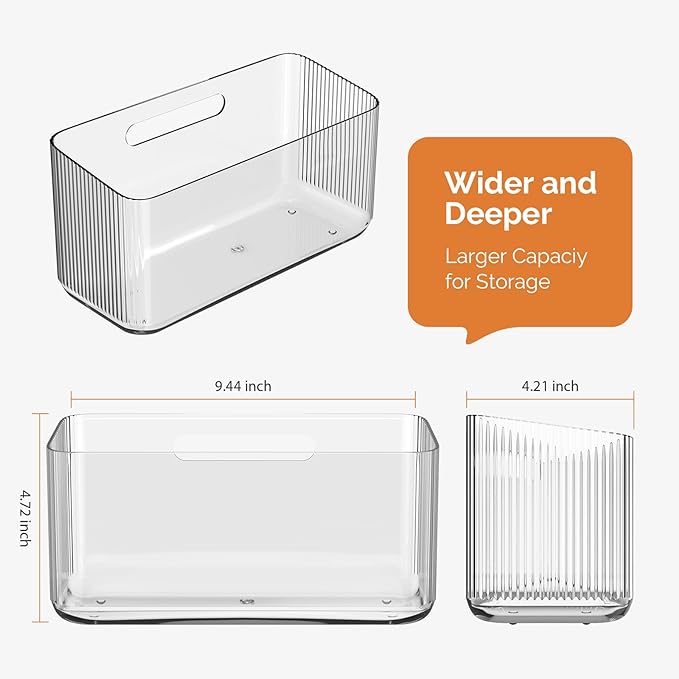 MaraFansie 2 Pack Over Cabinet Organizer Storage Lid Organizer Caddy Space Saver No Drilling Adhesive Hook Over Door Organizer, Transparent, MFLO2PUSNEW