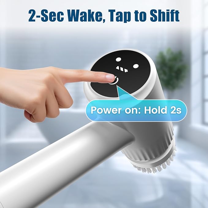 AIRROBO Electric Spin Scrubber, Cordless Electric Scrubber for Cleaning, 300 Mins Runtime, 6 Brush Heads, 47" Adjustable Handle, IPX7 Waterproof for Bathroom, Kitchen, Floors, Tiles, Car Cleaning