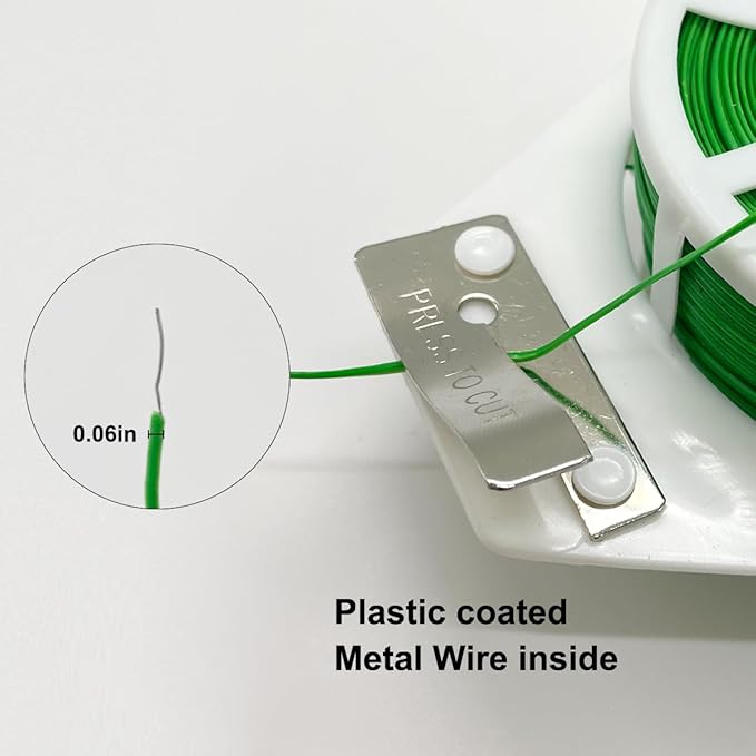 656ft (200m) Twist Ties, Garden Plant Ties with Cutter, Reusable Multifunctional Plant Ties, Fixing Vines Plant Support for Gardening Home Office(Green)