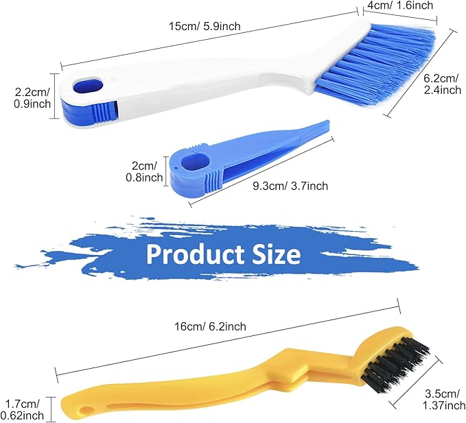 4 PCS Multi Purpose Small Crevice Cleaning Brushes for Tight Narrow Space, Small Scrub Brush Set for Scrubbing Cleaning Kitchen Sink Bathroom Shower Corner Household Use