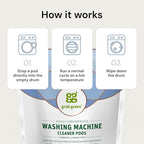 Grab Green Washing Machine Cleaner, 2 Count, Fragrance Free, Mineral Based Removes Deposits and Odors, Naturally Cleans
