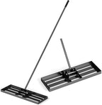 Goplus Lawn Leveling Rake, 30" x 10" Heavy Duty Level Lawn Tool w/ Ergonomic Handle for Soil, Effort-Saving Landscape Rake for Garden, Backyard, Golf Course, Farm, Pasture, Black