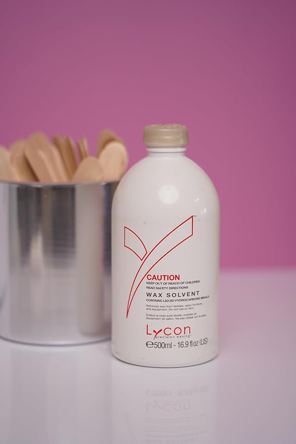 Lycon Wax Solvent, Post Wax Remover Oil and Pot Cleaner, Suitable for Use on Carpet, Clothing, Furniture and More, 500ml