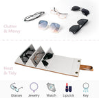 Sunglasses Travel Case,Foldable Eyeglasses Case, Portable Multiple Glasses Case for Women Men Girls