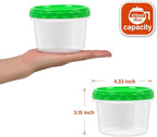 EONJOE 16 oz Plastic Freezer Containers with Lids 2 Cup Food Storage Container BPA Free Stackable Airtight Dishwasher Safe,6 Pack