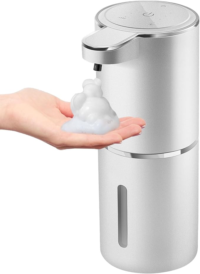 Automatic Foaming Soap Dispenser,4-Level Adjustable Foam, Wall Mount, USB Rechargeable,12.8oz/ 380ml,Touchless Hand & Dish Soap Dispenser for Bathroom, Kitchen,Hotel, Restaurant