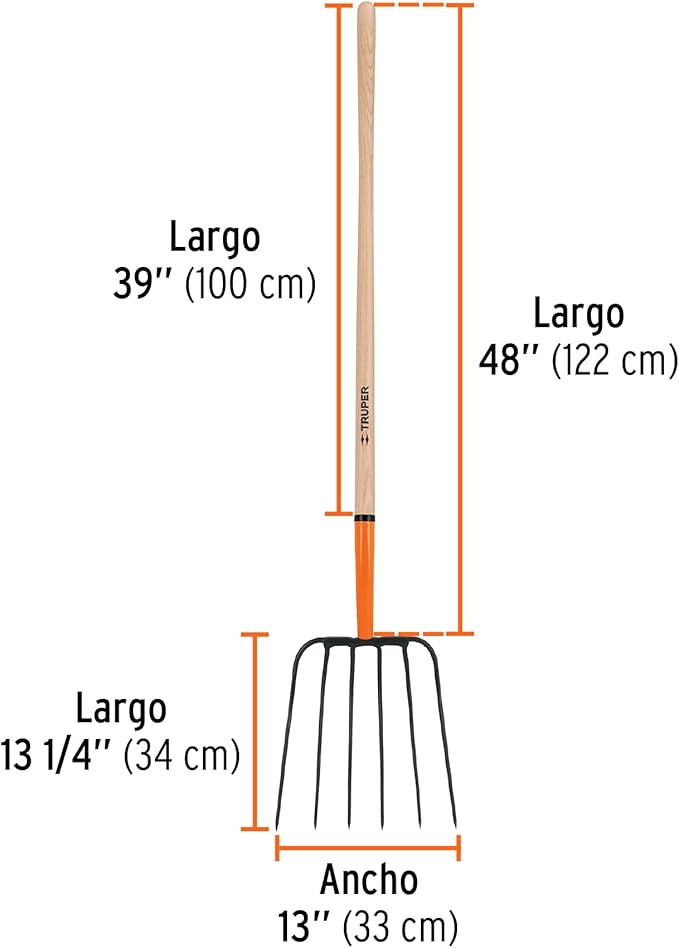 TRUPER BPJ-6 6-Tine Manure Fork 13" (33cm)