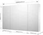 Sunrosa Aluminum Bathroom Medicine Cabinet with Mirror Door, 48" x 27.5", 3-Door Wall-Mounted & Recessed Bathroom Medicine Cabinet Organizer