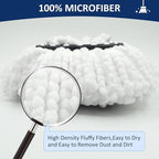 Mop Replace Heads Mop Handle and Mop Base Replacement for O Cedar EasyWring 1-Tank Spin Mop System, 2 Microfiber Mop Head Refills, 4-Section Iron Mop Handle 30-58in and 1 Mop Head Cover Set(No Bucket)