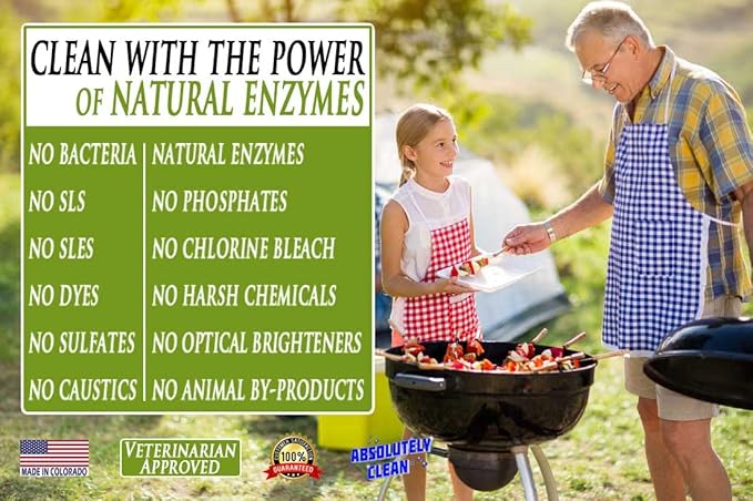Absolutely Clean IT JUST WORKS GREAT as Grill Cleaner Spray! - Professional Strength, Natural Enzyme Formula - Fast Acting, Fume Free - USA Made (16oz Spray Bottle)