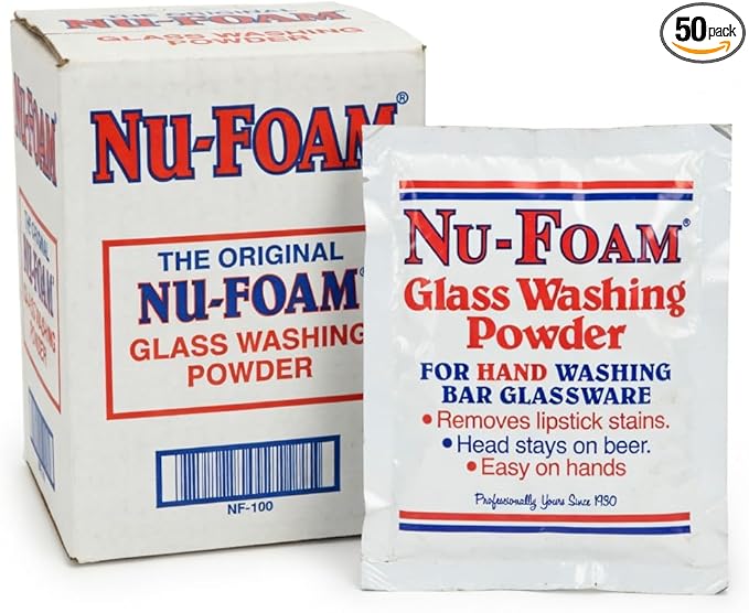 Nu-Foam Glass Washing Powder (50 Packets)