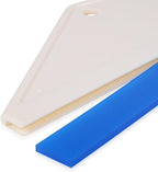 FOSHIO 4Pack White Auto Home Kitchen Bathroom Shower Squeegee Hand Squeegee Window Wiper Mirror Wiper with Blue Silicone Water Blades