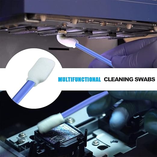 Wellgler's 100pcs Foam Cleaning Swabs, Multi-Purpose Cleanroom Foam Tip, Cleaning Swab Kitip,Lab Swabs.