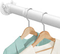 Closet Rod 17-84 IN, Heavy Duty Closet Rods for Hanging Clothes, Adjustable Closet Rods for Wardrobes Storage Laundry RV Bathroom, Easy Install, White