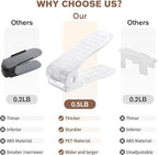 Shoe Slots Organizer Adjustable Shoe Stackers Double Deck Shoe Rack Holder Shoe Rack Storage Space Saver for Closet Organization