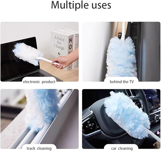 4X Microfibers Replacement Dusters with 2 Handles, 360°Thickened Pads Kit，30ct – Heavy Duty Microfiber Pads for Pet Hair/Dust Mites in Hard-to-Reach Areas
