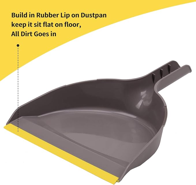 Broom and Dustpan Set,IndoorBroom with Dust pan Combo Set for Home,Angle Kitchen Broom for Floor Sweeping