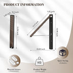 Retractable Wall Mounted Drying Rack - Foldable Clothes Hanger in Walnut or Oak Color for Laundry Room, Closet & Balcony (Walnut, 1 Rack)