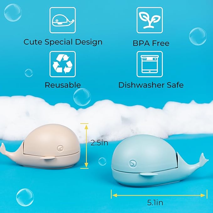 Whaley Whale Dish Brush – Cute Whale Scrub Brush for Dishes & Veggies, Palm Cleaning Brush, Funny Kitchen Gadget, Sink Accessories, Unique Gifts for Women, Housewarming or White Elephant Gifts