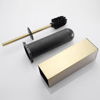 Upright Toilet Brush and Plunger Set, Square Toilet Cleaner, Toilet Brush Holder Set Brushed Gold