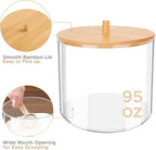 JYPS Large Capacity Laundry Pods Container with Bamboo Lid, Clear Acrylic Powder Detergent Containers for Pods, Scent Boosters & Powder, Laundry Room Organization decor, Airtight Storage Jars