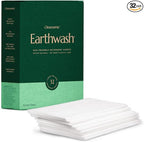 earthwash Laundry Sheets, Scent-Free (32 Loads), The Perfect Plastic Free Detergent Strips, Ideal for TravelHome Use. Biodegradable-Easy Dissolve, True Eco-Wash