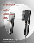 G7 Travel Steamer for Clothes Dual Voltage 100-240V Iron Steamers Professional Portable Steamer, Just 1lbs Fashion Light Mini Handheld Garment Steamer for Global travel and home 2