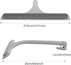 10.7“ Wide All-Purpose Shower Squeegee for Glass Doors, Squeegee for Shower Glass with Hook, Window Squeegee with Double-Ended Gap Brush Set for Shower, Bathroom, Car Glass, Mirror (Gray)