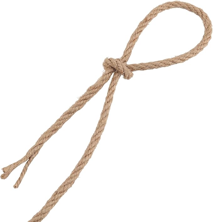 LEXININ 6mm Thick Jute Rope, 328 Feet Twisted Jute Twine, 6mmx100m Hemp Rope String for Crafts