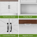 Bathroom Wall Cabinet with Barn Doors, Wall Mounted Bathroom Cabinet, Farmhouse Style, Adjustable Shelf, Wall Mounted Medicine Cabinets, 23.6 x 7.9 x 23.9 Inches