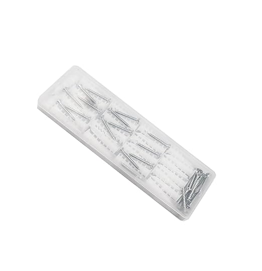 cSeao 60pcs #8 x 1-1/4'' Drywall Anchors, Wall Anchors and Screws for Drywall, 75LB Hanging and Mounting, 30pcs Threaded Plastic Sheetrock Anchors and #8 Screws