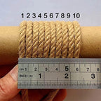6mm Jute Twine, 164 Feet Braided Jute Rope, Heavy Duty and Thick Twine Rope for DIY Artwork, Bundling, Home Decor, Gardening Applications (6MM 164FT)