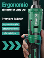 KIMO 20V Cordless Ratchet Wrench 1/2" Set, 74 Ft-lbs 400 RPM Electric Ratchet Wrench, Battery Powered Ratchet with 7 Sockets, 3" Extension Bar, 3/8" Adapter, 2-Pack Lithium-Ion Batteries, Fast Charger