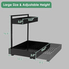 REALINN Expandable Under Sink Organizers and Storage, 2 Tier Under Cabinet Organizer, Heights Adjustable Pull Out Rack for Kitchen Bathroom Laundry, Black, 2 Pack