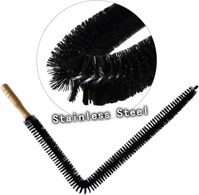 Dryer Cleaner Vent Brush - 30 Inch Long Flexible Dryer Vent Cleaner & Refrigerator Condenser Coil Brush Auger Clothes Lint Trap Remover