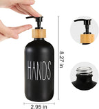 Matte Black Glass Soap Dispenser Set Hand and Dish Soap Dispensers Suitable for Rustic Kitchen Decor (Black)