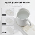 Water Absorbing Stone Tray for Sink | Quick Drying Diatomaceous Earth Coasters | Soap Dish Holder & Toothbrush Holder for Bathroom Counter | Hand Soap & Plant & Toiletries | White 1-Pack