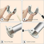 4 Packs Stainless Steel Wardrobe Bracket U-Shaped Rod Socket Flange 1-1/4" Diameter Heavy Duty Closet Rod Brackets End Supports for Closet Rod with Screws (Silver)